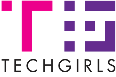 The TechGirls logo, in pink and purple.