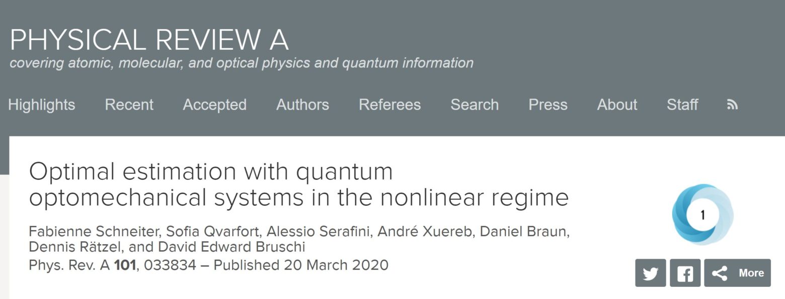New article published in Physical Review A